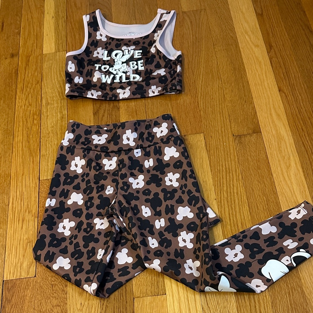 Kids Matching Minnie Mouse Set - Brown and White